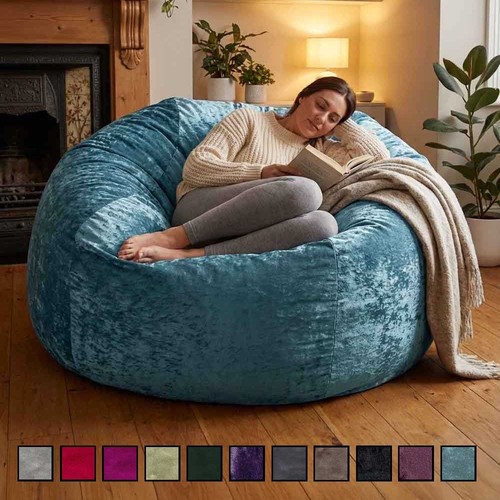Crushed velvet bean - velvet, bag